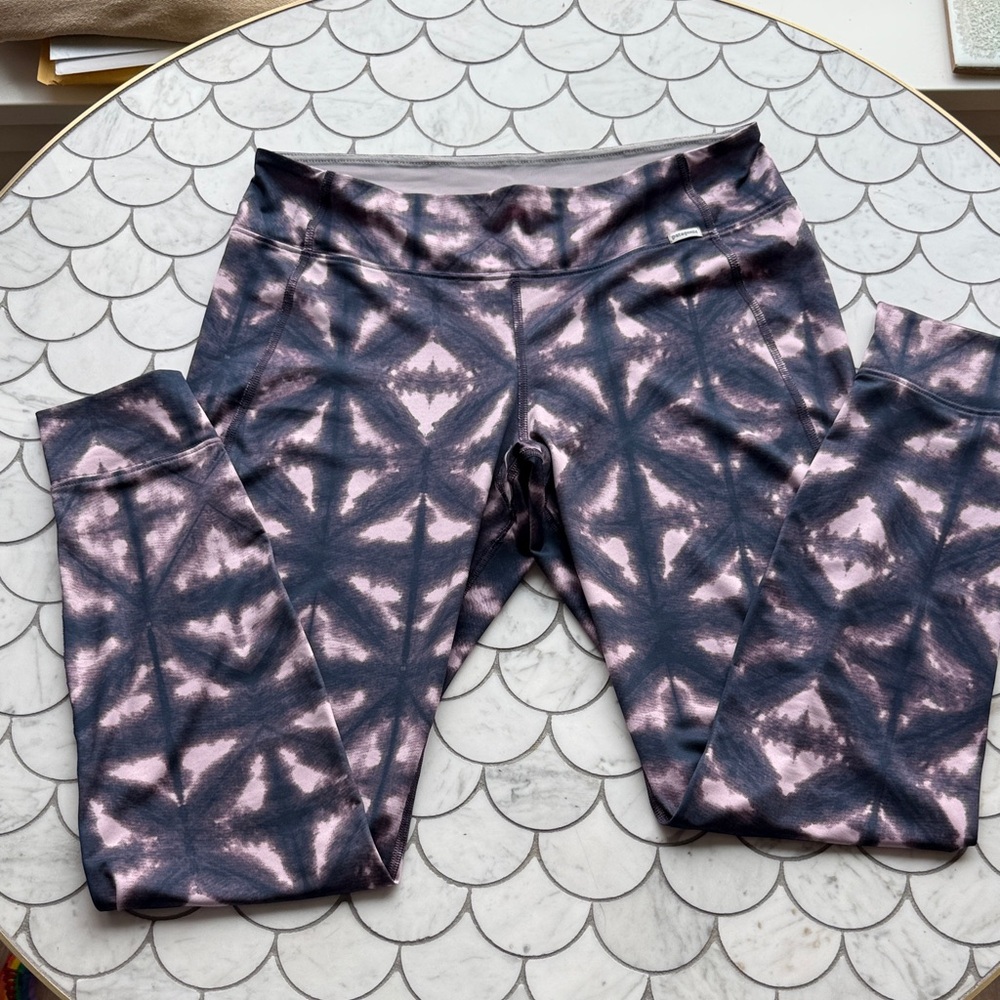 Patagonia Women's Tie-Dye Leggings in Lavender and Charcoal